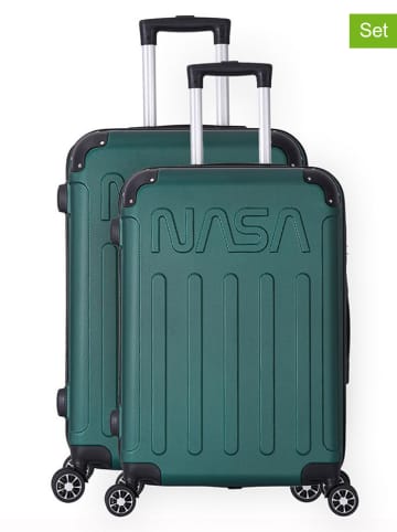 Nasa 2-delige hardcase-trolleyset "Voyager" donkergroen