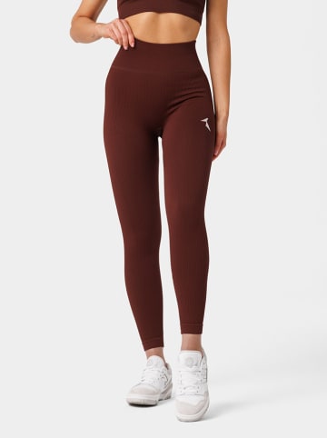 Carpatree Legginsy sportowe "Rib Seamless" w kolorze brązowym