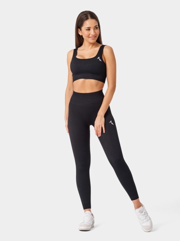Carpatree Trainingsleggings "Rib" in Schwarz