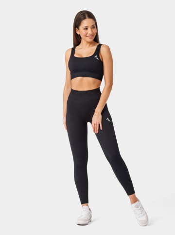 Carpatree Trainingsleggings "Rib Seamless" in Schwarz