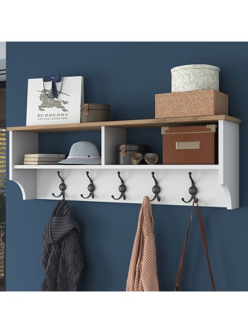 Evila Garderobe in Weiß/ Hellbraun - (B)120 x (H)37,2 x (T)22,2 cm