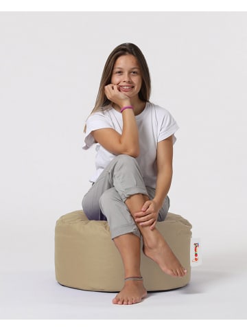 Evila Pouf in Beige - (H)45 x Ø 45 cm