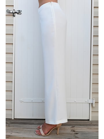 Bleu d'Azur Spodnie "Ezra" w kolorze białym