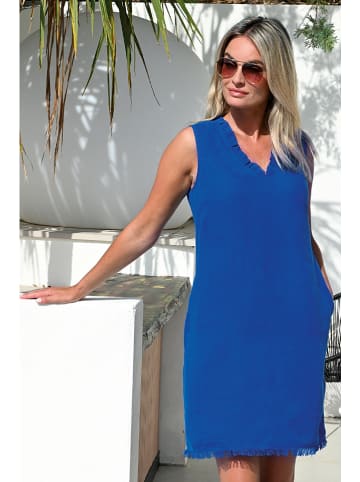 Bleu d'Azur Leinen-Kleid "Vanna" in Blau