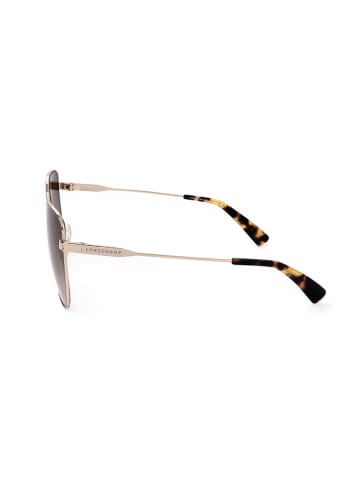 Longchamp Damen-Sonnenbrille in Schwarz-Silber/ Hellbraun