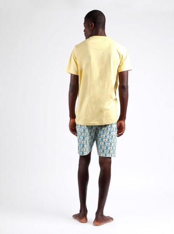 admas Pyjama geel/lichtblauw