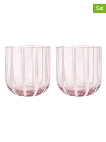 OYOY living design 2er-Set: Glas "Mizu" in Rosa - 200 ml