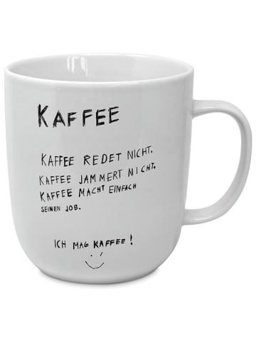 ppd Jumbotasse "Kaffee redet nicht" in Weiß/ Schwarz - 400 ml