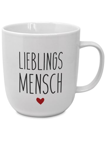 ppd Jumbotasse "Lieblings Mensch" in Weiß/ Schwarz - 400 ml