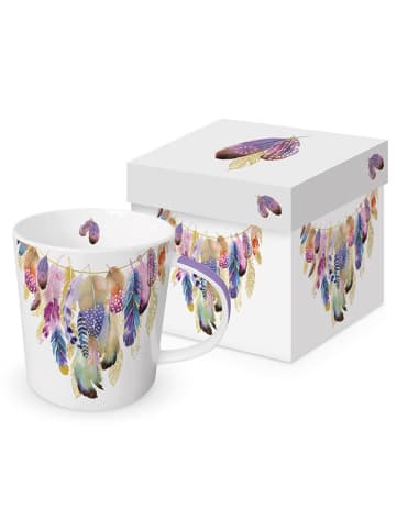 ppd Jumbotasse "Collier des plumes" in Weiß/ Bunt - 350 ml