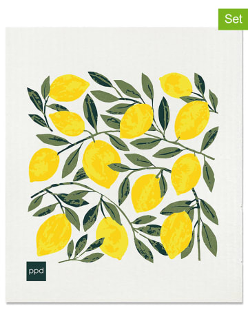 ppd Ściereczki gąbkowe (2 szt.) w kolorze zielono-żółtym - 17 x 20 cm
