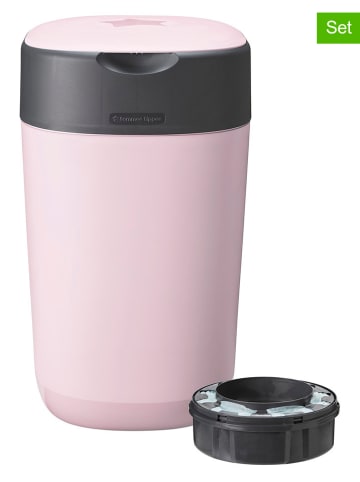 tommee tippee 2-delige set: luiertwister "Twist & Click" en navulcassette lichtroze