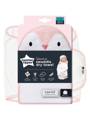 tommee tippee Badcape lichtroze/wit