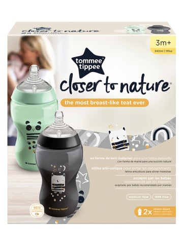 tommee tippee Butelki (2 szt.) "Closer to Nature" w różnych kolorach dla niemowląt - 340 ml