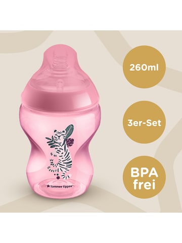 tommee tippee 3er-Set: Babyflaschen "Closer to Nature" in Bunt - 260 ml