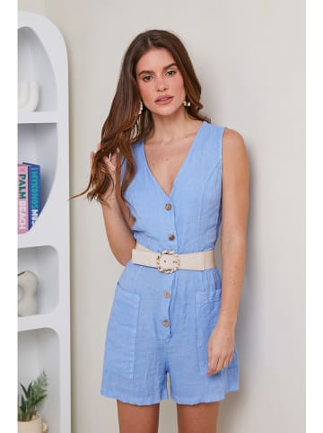 Rodier Lin Linnen jumpsuit lichtblauw