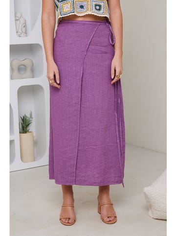 Rodier Lin Lniana spódnica w kolorze fioletowym