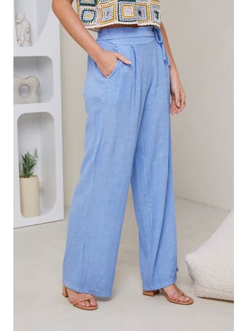 Rodier Lin Leinen-Marlenehose in Hellblau