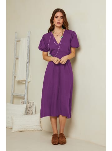 Rodier Lin Leinen-Kleid in Lila