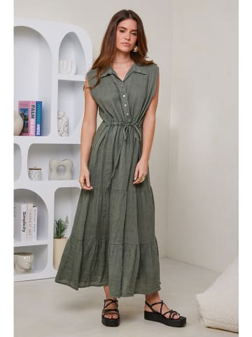 Rodier Lin Leinen-Kleid in Khaki