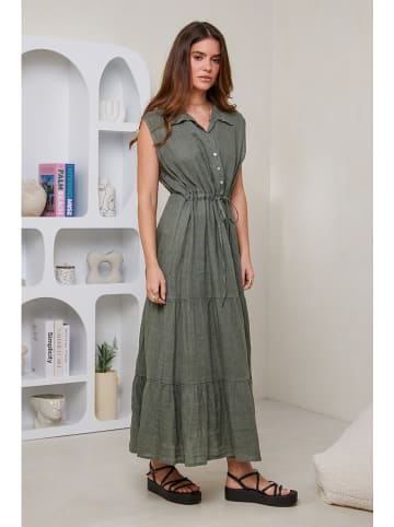 Rodier Lin Leinen-Kleid in Khaki
