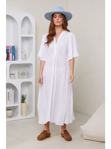 Le Monde du Lin Leinen-Kleid in Weiß