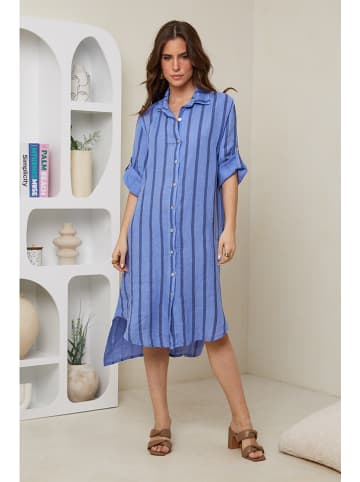 Rodier Lin Leinen-Kleid in Blau/ Dunkelblau