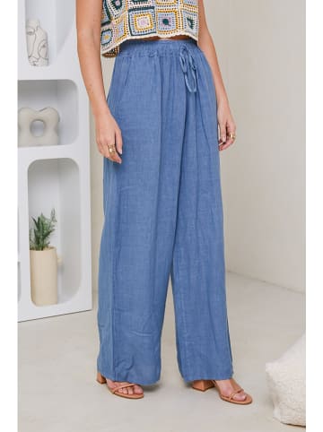 Rodier Lin Leinen-Marlenehose in Blau