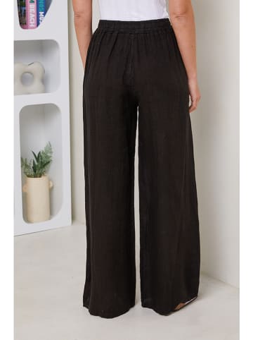 Rodier Lin Leinen-Marlenehose in Schwarz
