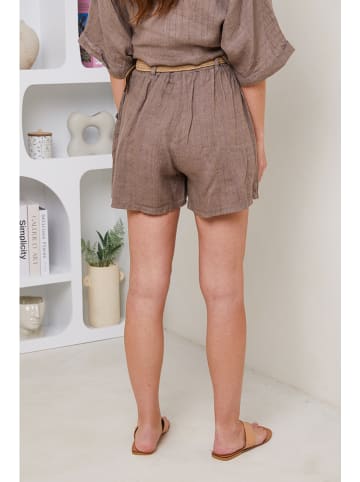Rodier Lin Leinen-Shorts in Taupe