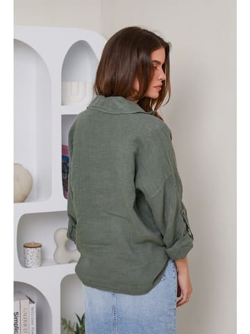 Rodier Lin Leinen-Hemd in Khaki