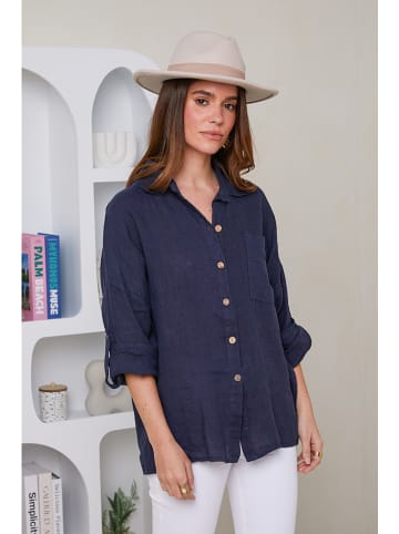 Rodier Lin Linnen blouse donkerblauw