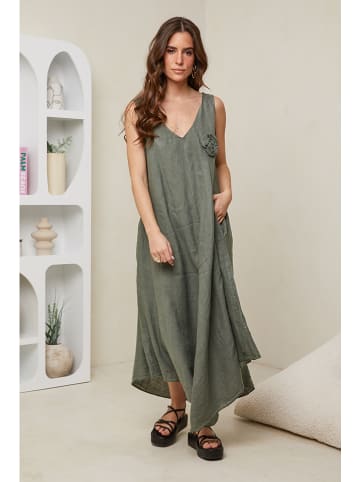 Rodier Lin Leinen-Kleid in Khaki