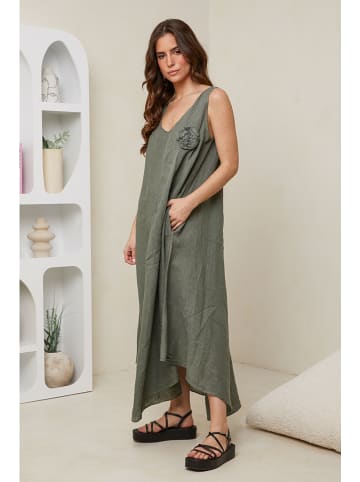 Rodier Lin Leinen-Kleid in Khaki