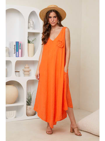 Rodier Lin Leinen-Kleid in Orange