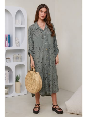 Rodier Lin Leinen-Kleid in Khaki