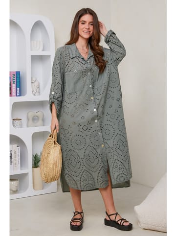 Rodier Lin Leinen-Kleid in Khaki