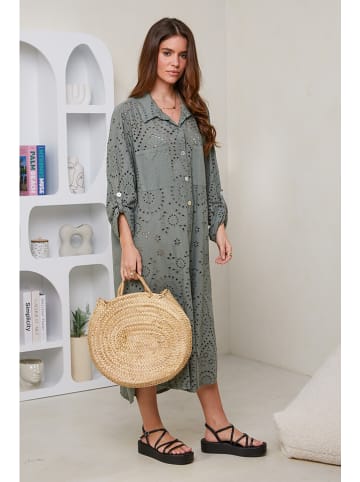 Rodier Lin Leinen-Kleid in Khaki