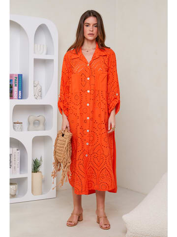 Rodier Lin Leinen-Kleid in Orange