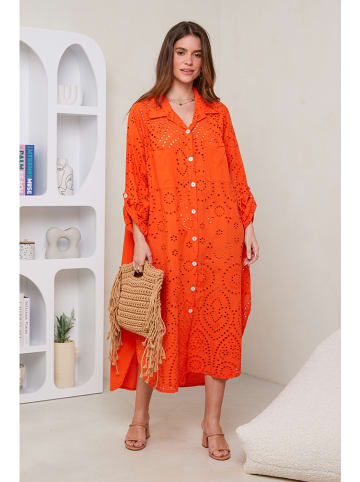 Rodier Lin Leinen-Kleid in Orange