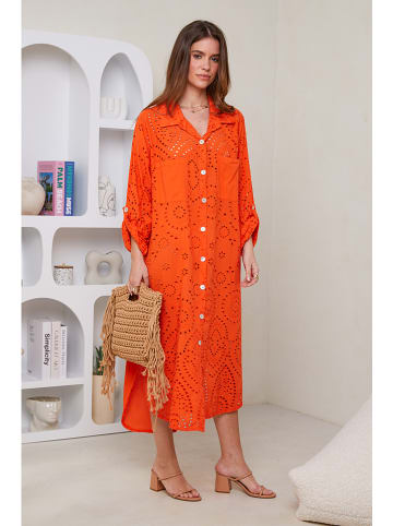 Rodier Lin Leinen-Kleid in Orange