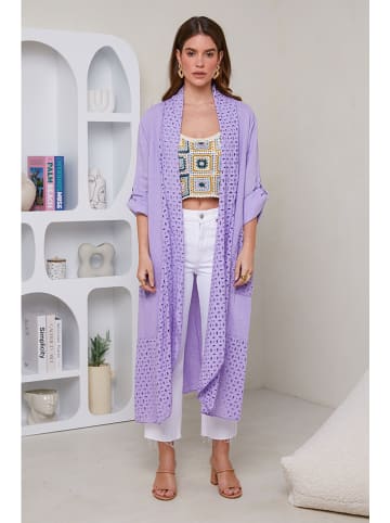 Rodier Lin Leinen-Cardigan in Flieder