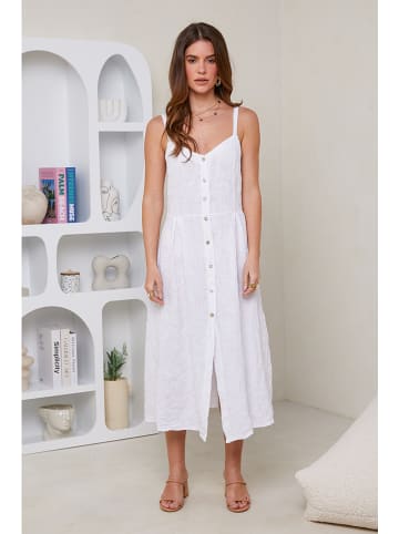 Rodier Lin Leinen-Kleid in Weiß