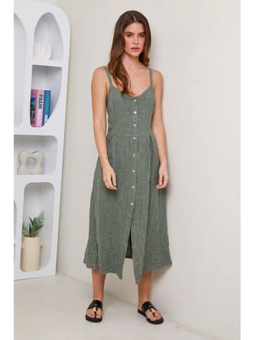 Rodier Lin Leinen-Kleid in Khaki