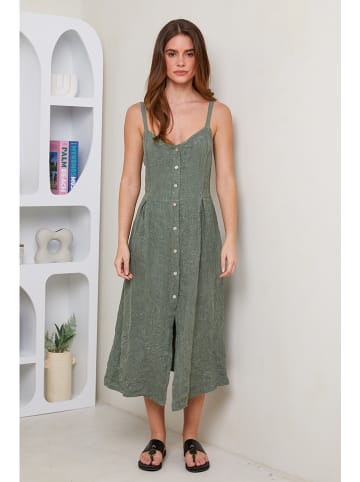 Rodier Lin Leinen-Kleid in Khaki