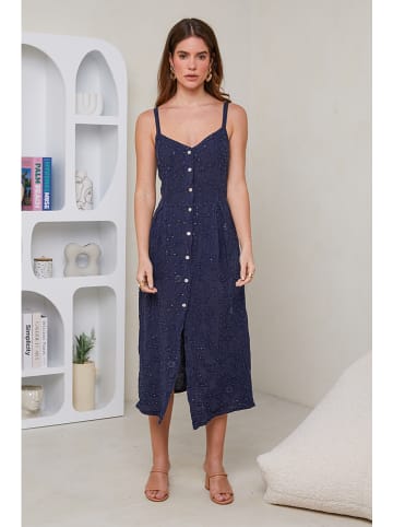 Rodier Lin Leinen-Kleid in Dunkelblau