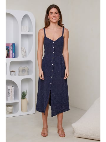 Rodier Lin Leinen-Kleid in Dunkelblau