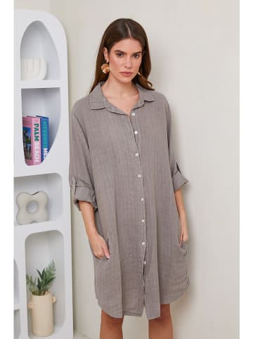 Rodier Lin Leinen-Kleid in Taupe