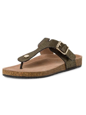 s.Oliverrrrr Leren slippers zwart/goudkleurig