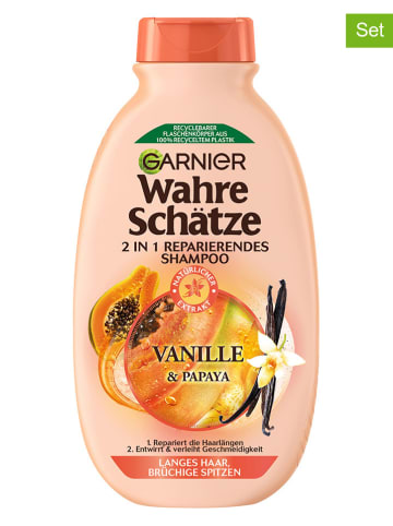 Garnier 3er-Set: Shampoo "Wahre Schätze 2in1 - Vanille & Papaya", je 250 ml